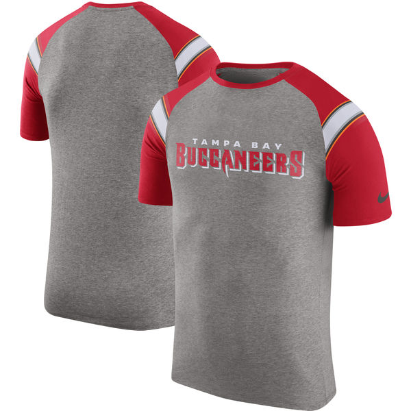 Tampa Bay Buccaneers Nike Enzyme Shoulder Stripe Raglan T-Shirt - Heathered Gray