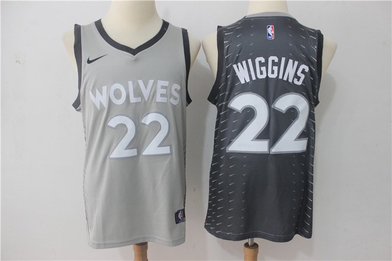 NBA Minnesota Timberwolves #22 Wiggins Grey City Jersey