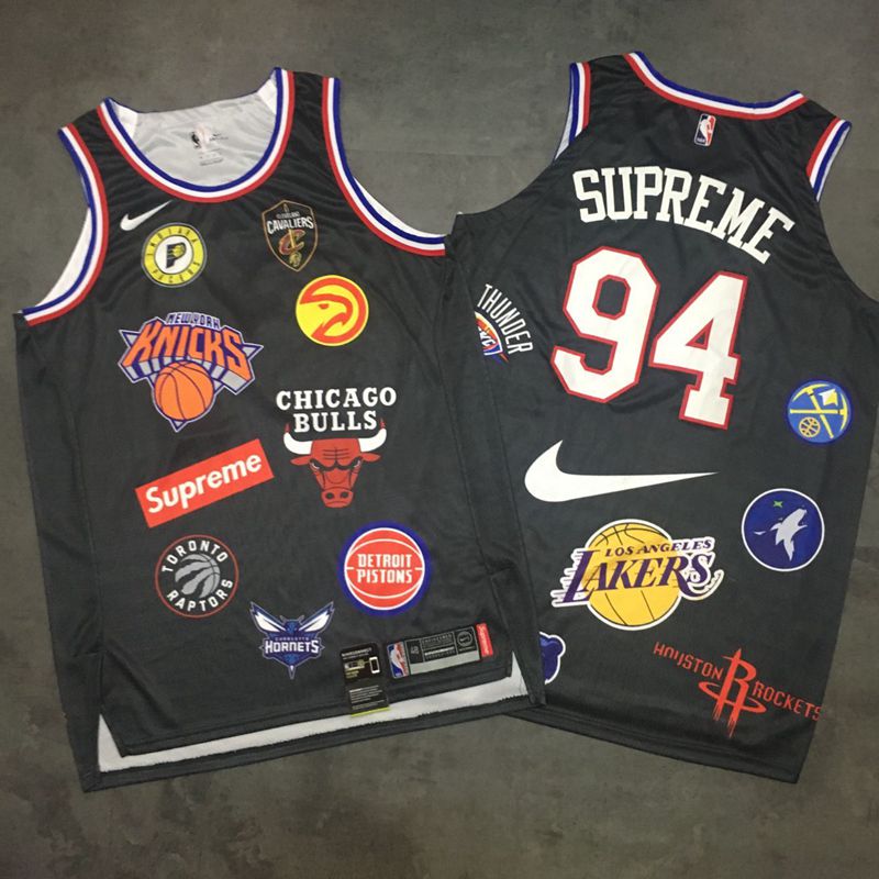 Supreme Nike 18ss NBA Teams Black Jersey--MZ