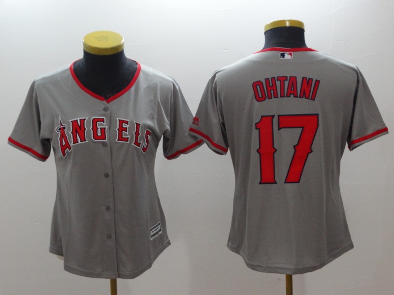 Womens Los Angeles Angels #17 Ohtani Grey Jersey