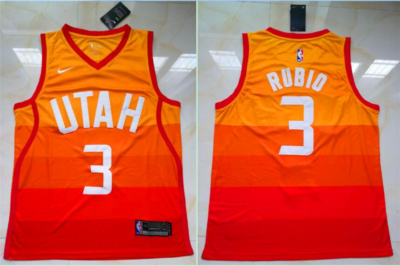 NBA Utah Jazz #3 Rubio Orange City Jersey