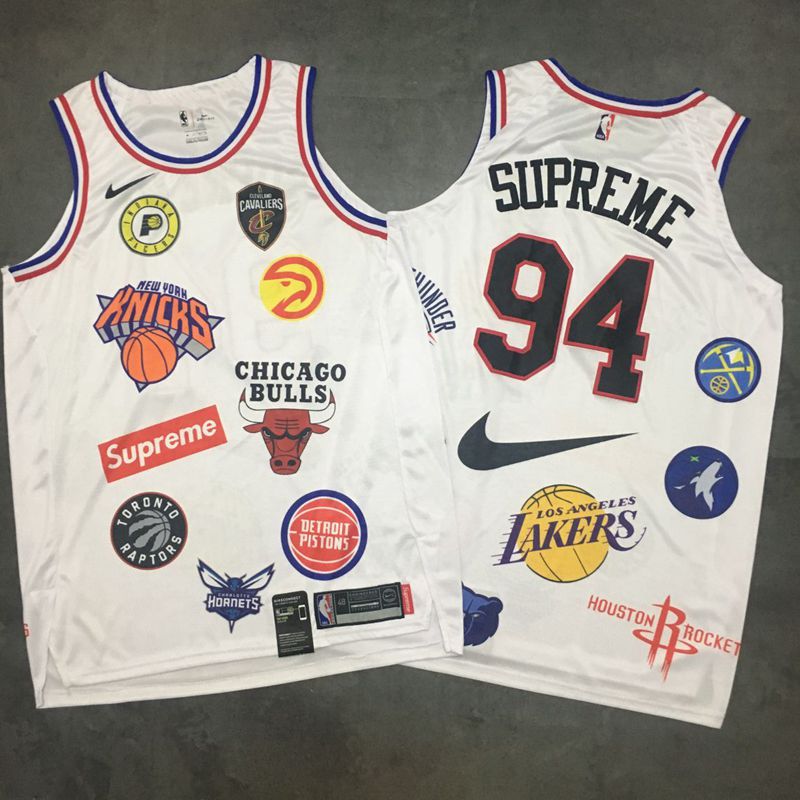Supreme Nike 18ss NBA Teams White Jersey--MZ