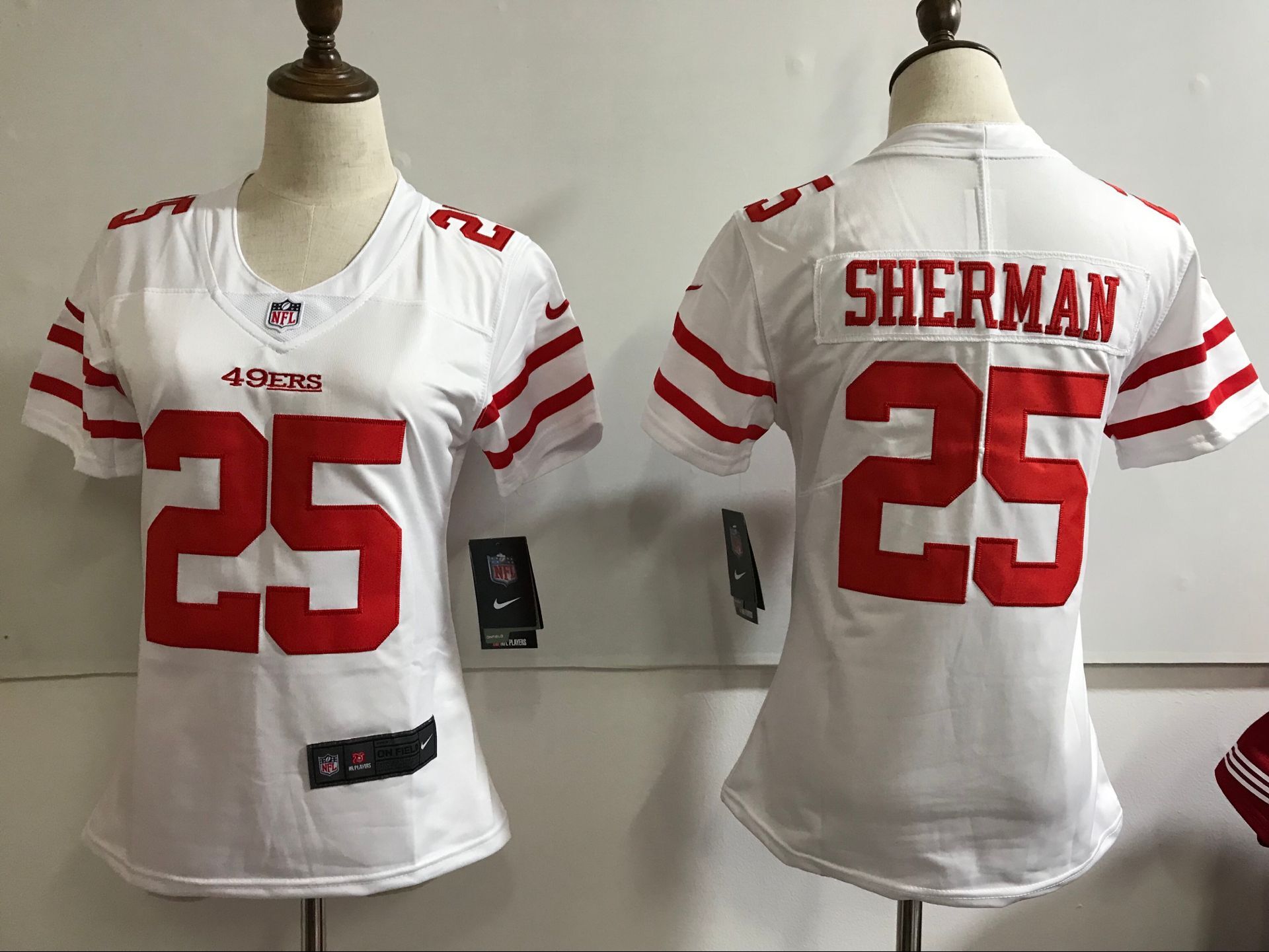 Womens San Francisco 49ers #25 Sherman White Vapor Limited Jersey
