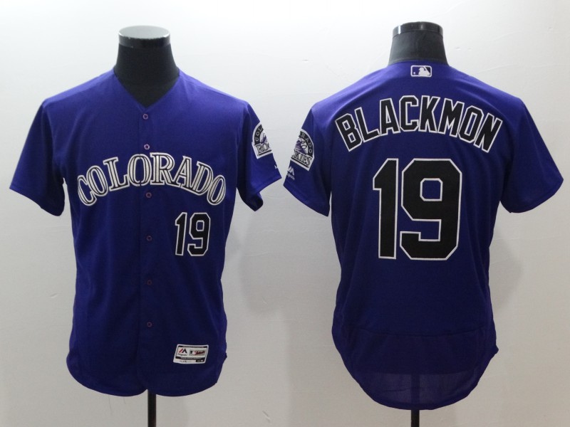 MLB Colorado Rockies #19 Blackmon Purple Elite Jersey