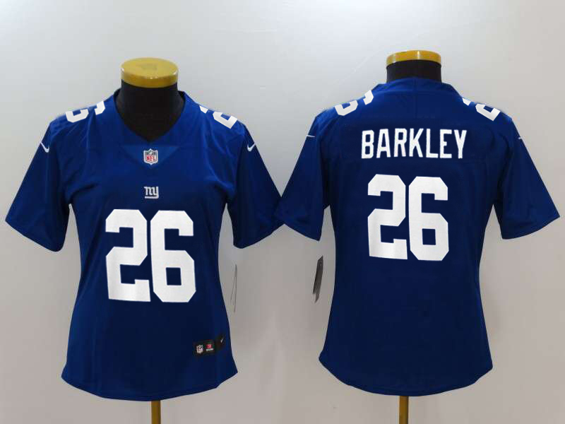 Womens NFL New York Giants #26 Barkley Blue Vapor Limited Jersey