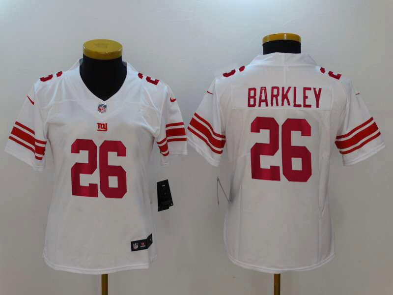 Womens NFL New York Giants #26 Barkley White Vapor Limited Jersey