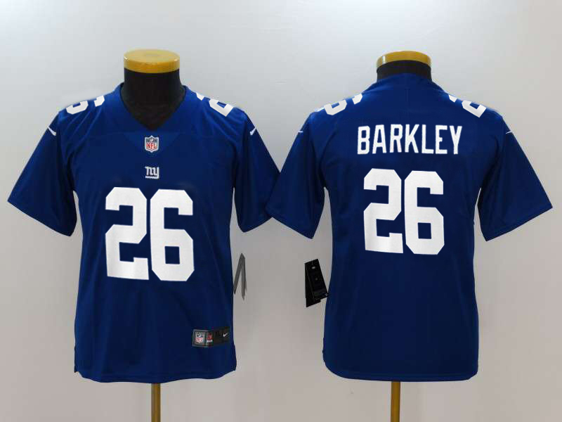 Kids NFL New York Giants #26 Barkley Blue Vapor Limited Jersey