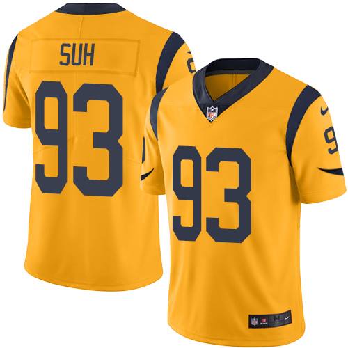 NFL Los Angeles Rams #93 Suh Yellow Vapor Limited Jersey