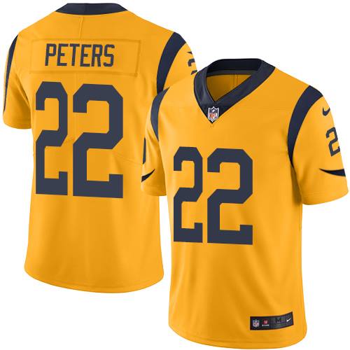 NFL Los Angeles Rams #22 Peters Yellow Vapor Limited Jersey