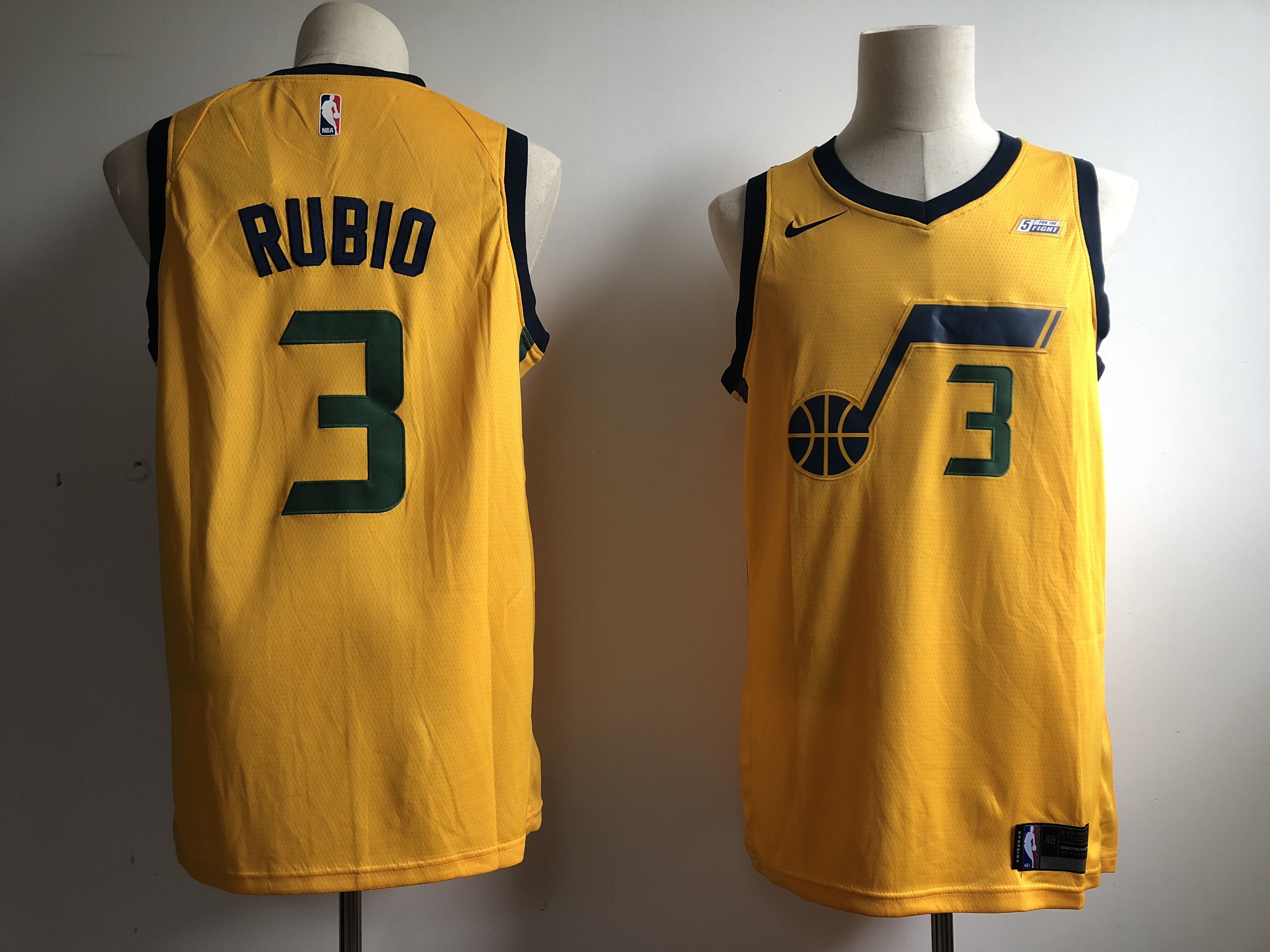 NBA Utah Jazz #3 Rubio Yellow Nike Jersey