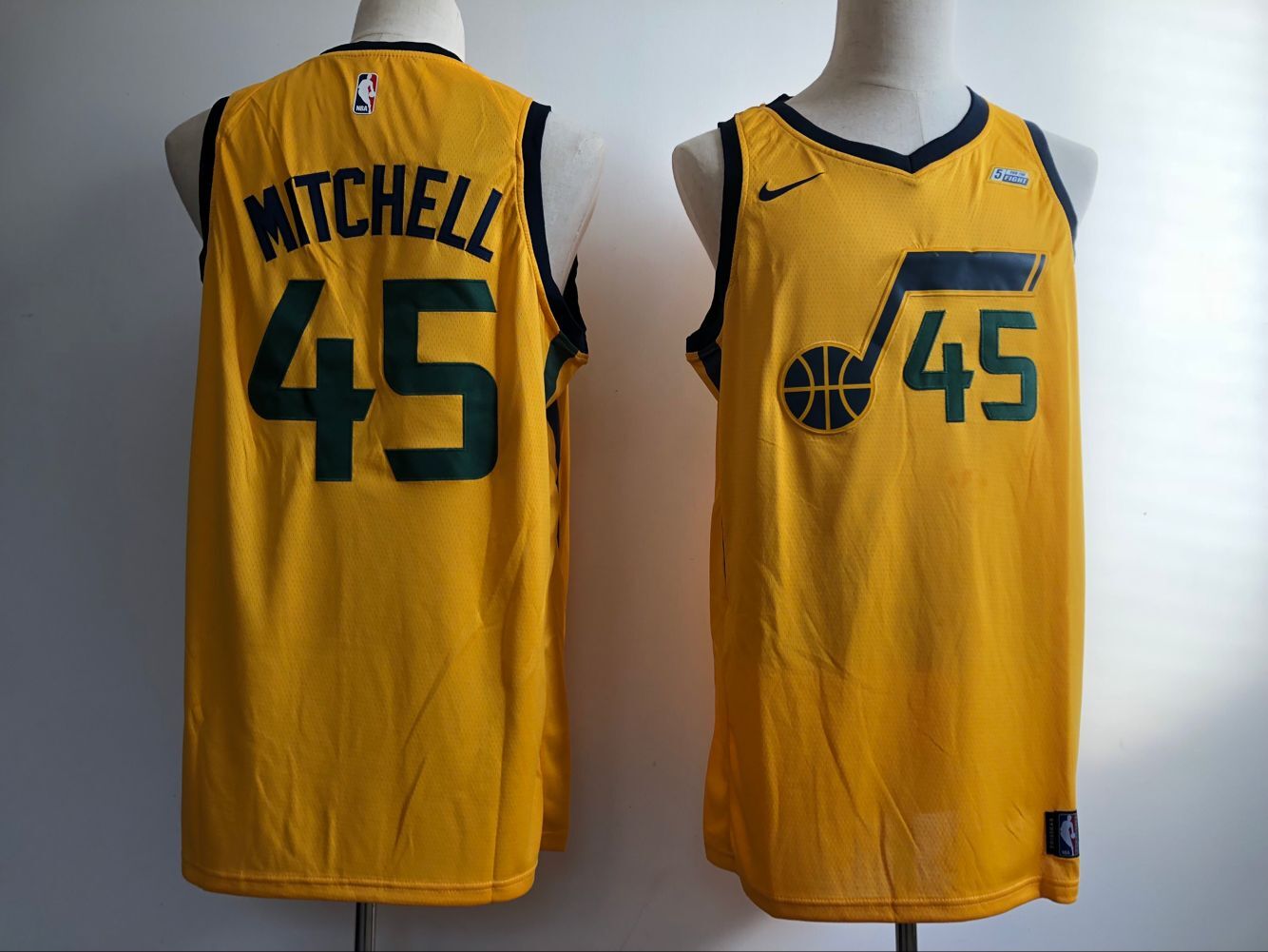 NBA Utah Jazz #45 Mitchell Yellow Nike Jersey