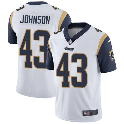 NFL Los Angeles Rams #43 Johnson White Vapor Limited Jersey