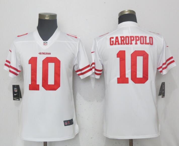 Women Nike San Francisco 49ers #10 Garoppolo White Vapor Untouchable Jersey