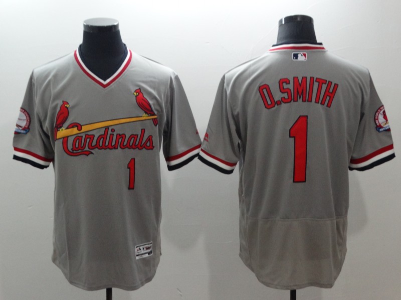 MLB St.Louis Cardinals #1 O.Smith Grey Pullover Jersey