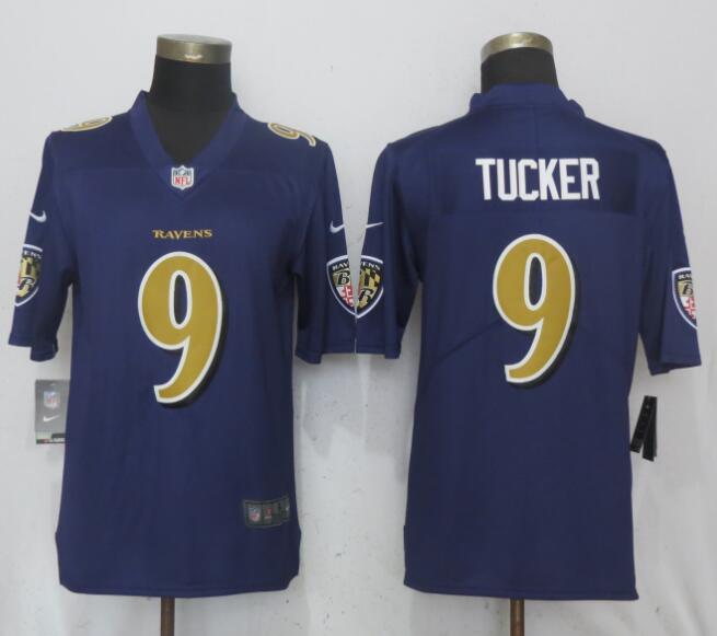 New Nike Baltimore Ravens 9 Tucker Navy Purple Color Rush Limited Jersey