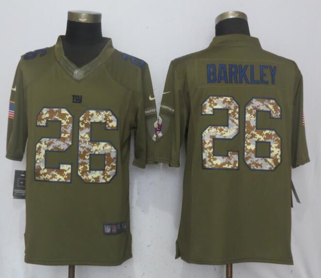 New Nike York Giants #26 Barkley Green Salute To Service Limited Jersey