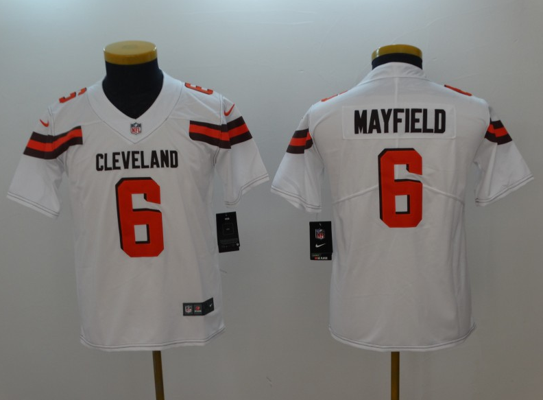 Kids NFL Cleveland browns #6 Mayfield White Jersey
