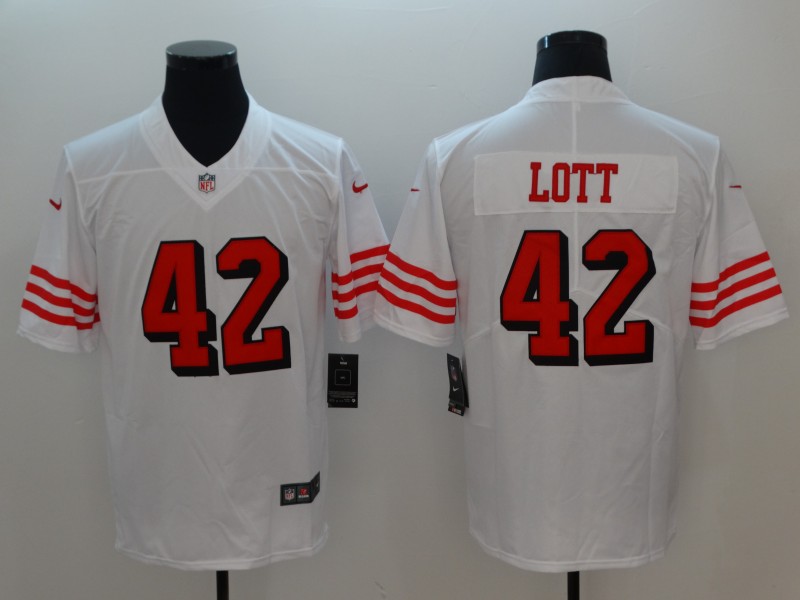 NFL San Francisco 49ers #42 Lott White Vapor Limited Jersey