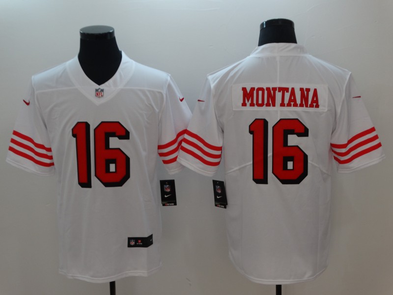 NFL San Francisco 49ers #16 Montana White Vapor Limited Jersey