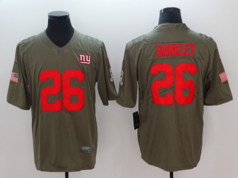 NFL New York Giants #26 Barkley Olive Green Jersey