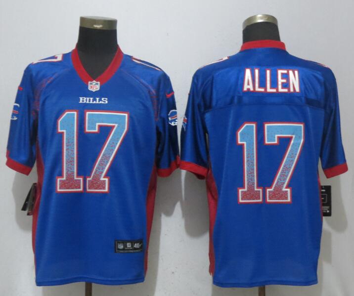 New Nike Buffalo Bills 17 Allen Drift Fashion Blue Elite Jersey