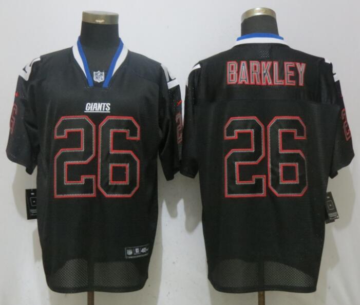 New Nike New York Giants 26 Barkley Lights Out Black Elite Jersey  