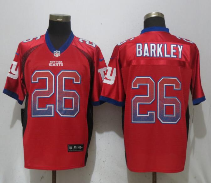 New Nike New York Giants 26 Barkley Drift Fashion Red Elite Jersey  