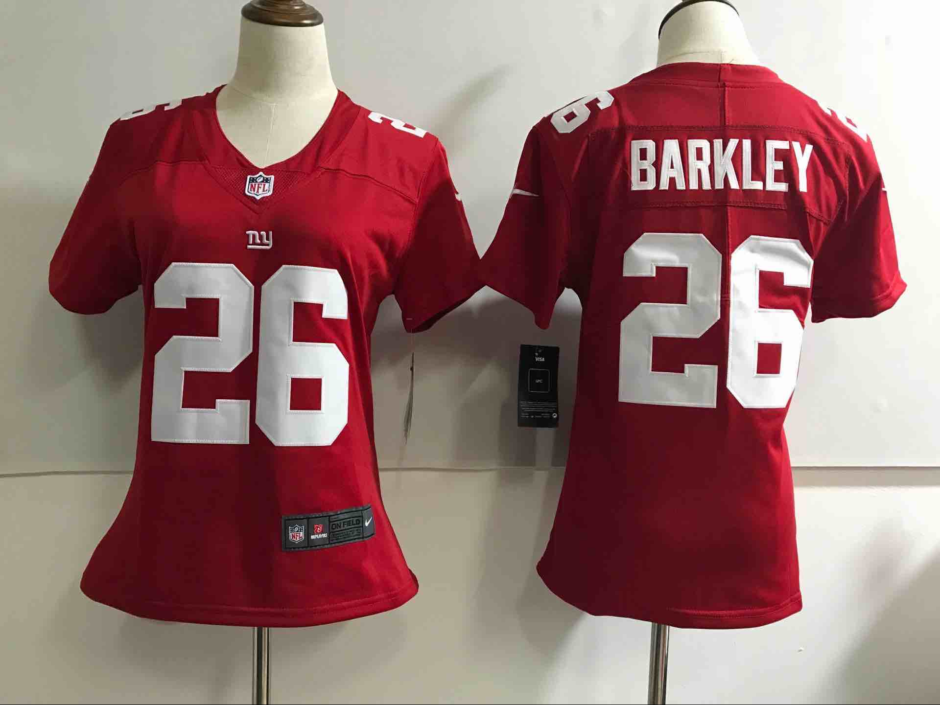 Womens NFL New York Giants #26 Barkley Red Vapor Limited Jersey