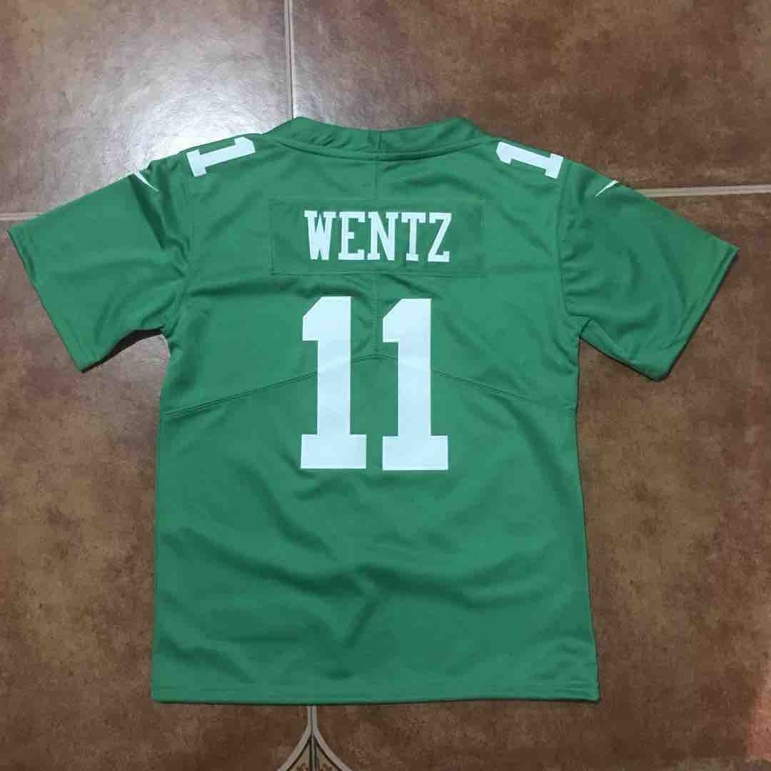 NFL Philadelphia Eagles #11 Wentz Green Kids Vapor Limited Jersey
