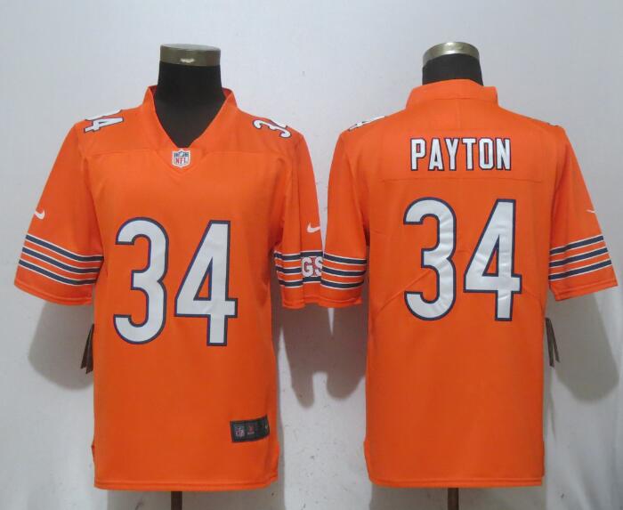 New Nike Chicago Bears 34 Payton Orange Vapor Untouchable Limited Jersey