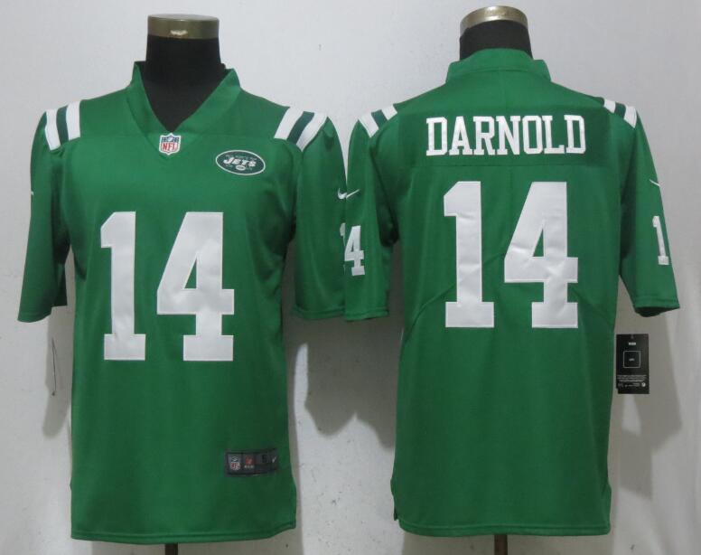 Nike New York Jets 14 Darnold Navy Green Color Rush Limited Jersey