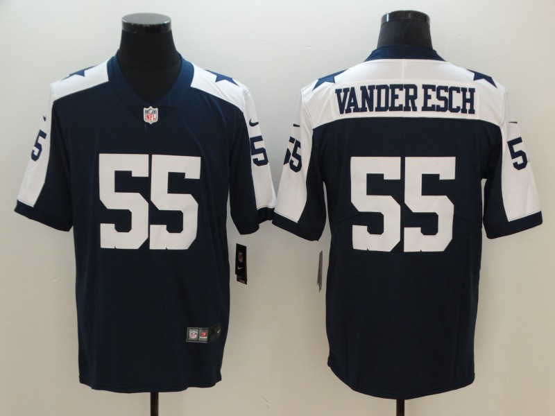 NFL Dallas Cowboys #55 Vander Esch Blue Vapor Limited Thanksgiving Jersey