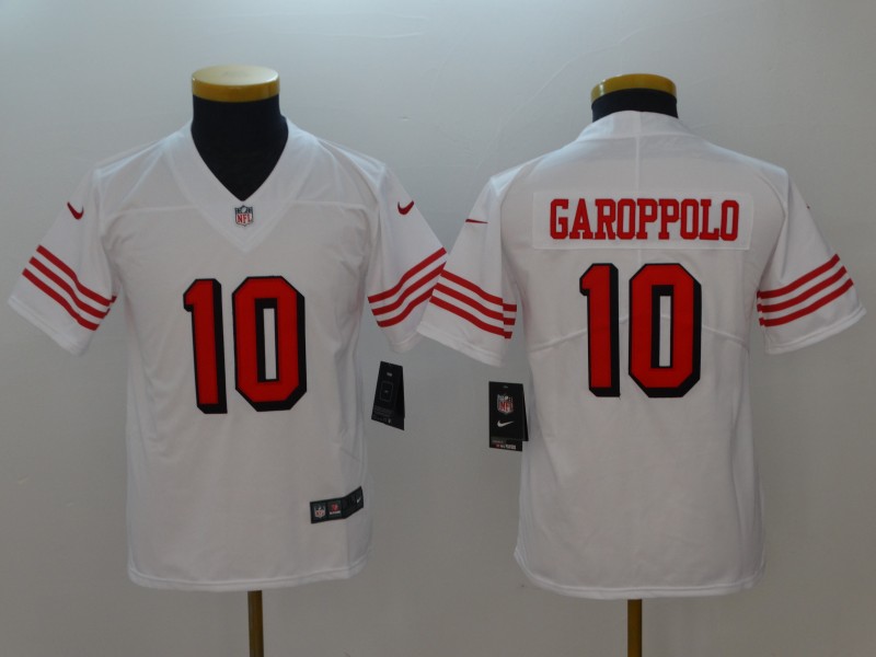 Kids NFL San Francisco 49ers #10 Garoppolo White Vapor Jersey