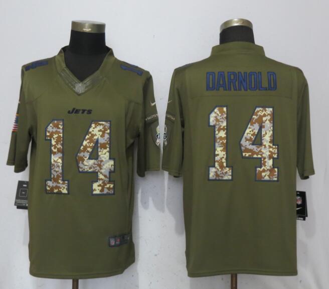 Nike New York Jets 14 Darnold Green Salute To Service Limited Jersey