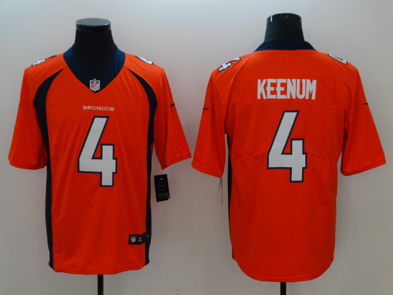 NFL Denver Broncos #4 Keenum Orange Vapor Limited Jersey
