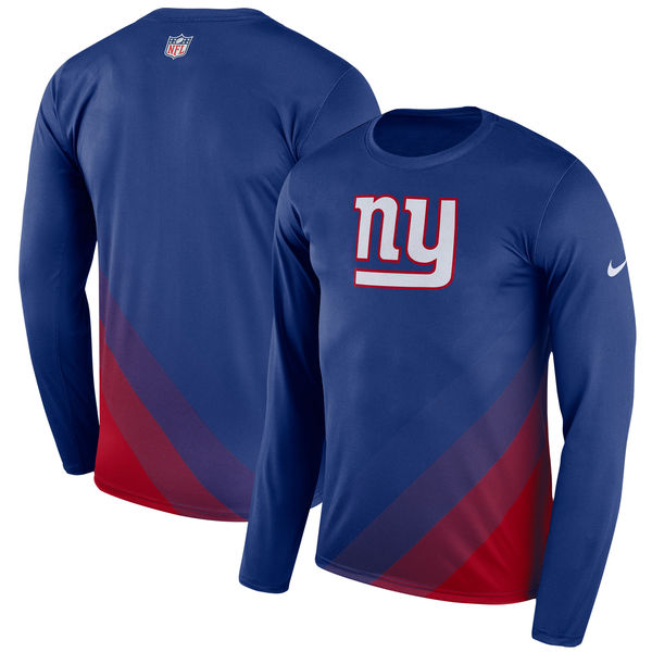 Mens New York Giants Nike Royal Sideline Legend Prism Performance Long Sleeve T-Shirt