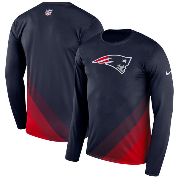 Mens New England Patriots Nike Navy Sideline Legend Prism Performance Long Sleeve T-Shirt