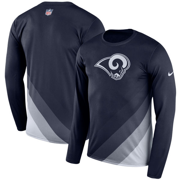 Mens Los Angeles Rams Nike Navy Sideline Legend Prism Performance Long Sleeve T-Shirt