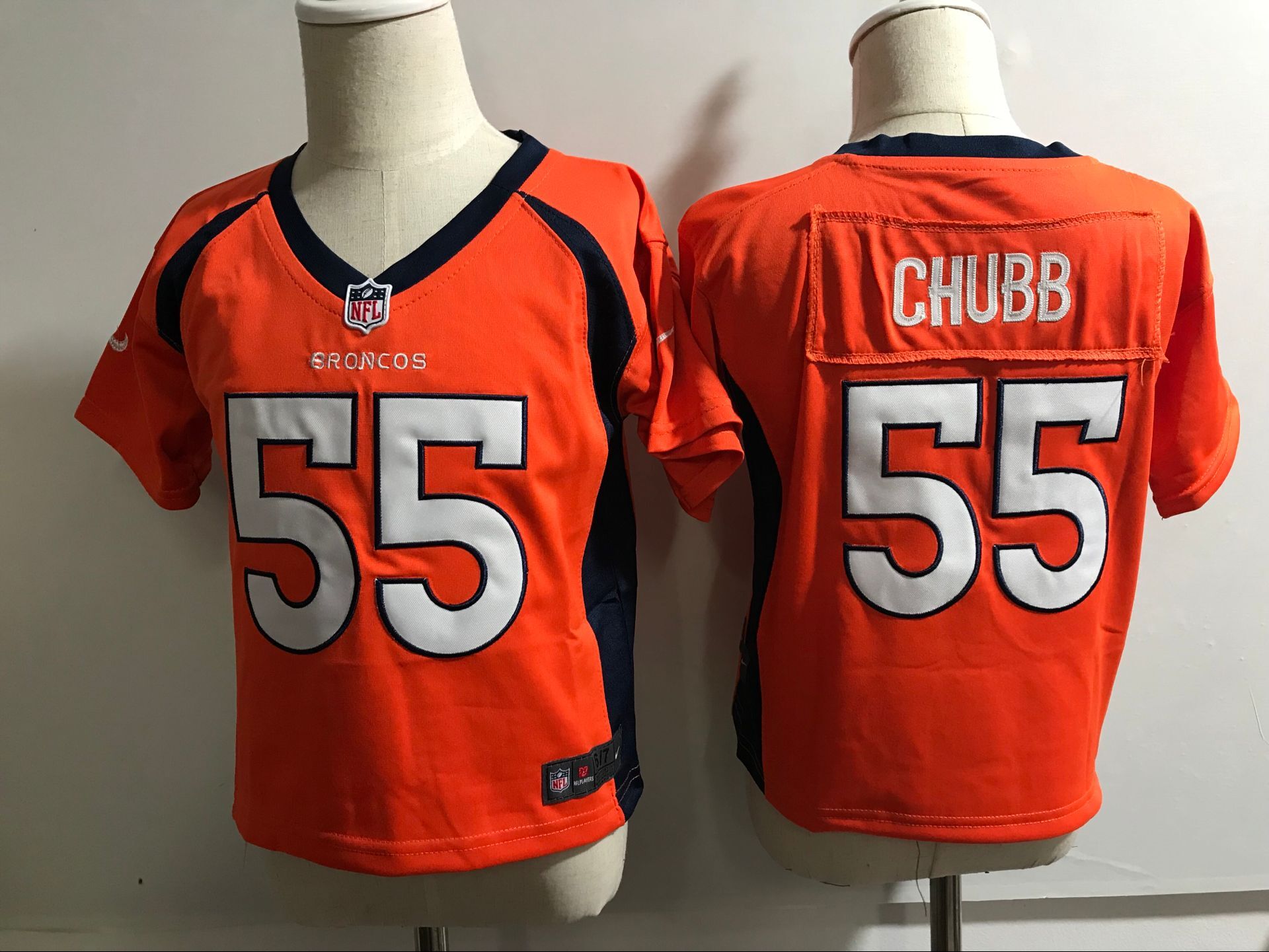 Kids NFL Denver Broncos #55 Chubb Orange Jersey 2-5T