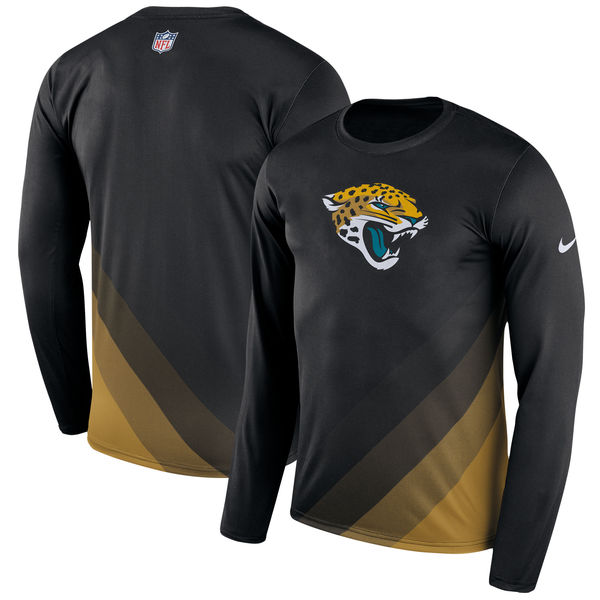 Mens Jacksonville Jaguars Nike Black Sideline Legend Prism Performance Long Sleeve T-Shirt