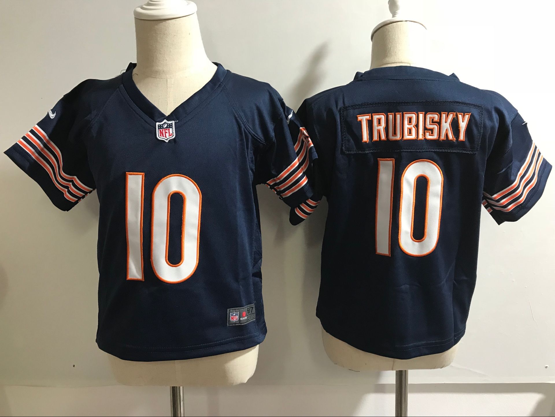 Kids NFL Chicago Bears #10 Trubisky Blue Jersey