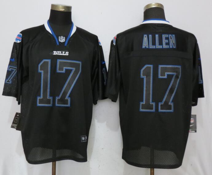 New Nike Buffalo Bills 17 Allen Lights Out Black Elite Jersey