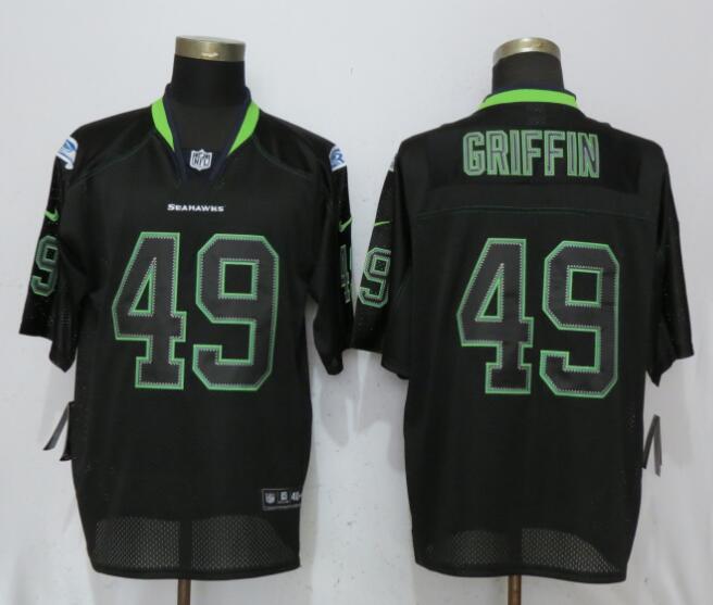 New Nike Seattle Seahawks 49 Griffin Lights Out Black Elite Jersey