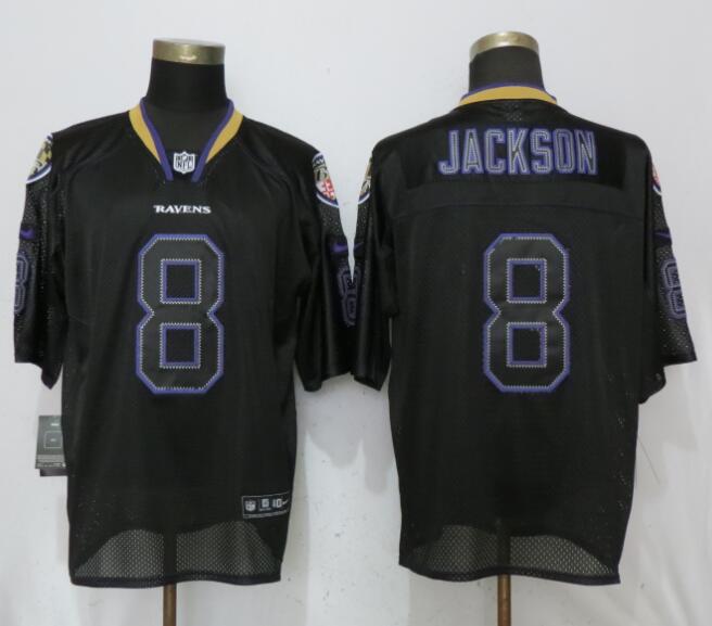 New Nike Baltimore Ravens 8 Jackson Lights Out Black Elite Jersey