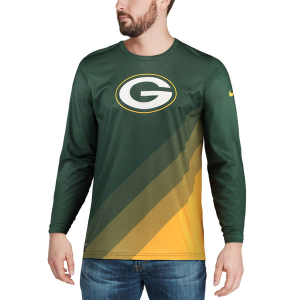 Nike Green Bay Packers Green Sideline Legend Prism Performance Long Sleeve T-Shirt