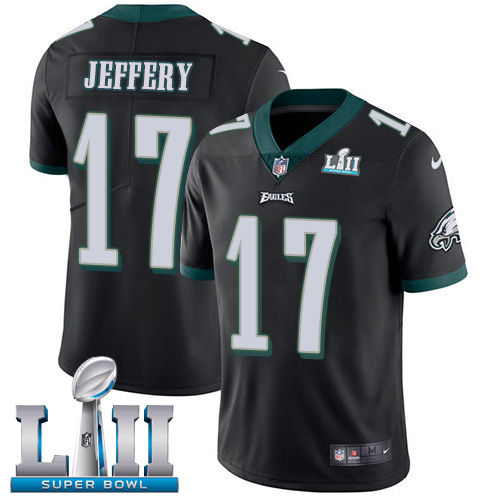 Kids NFL Philadelphia Eagles #17 Jeffery Super Bowl LII Vapor Untouchable Limited Black Jersey