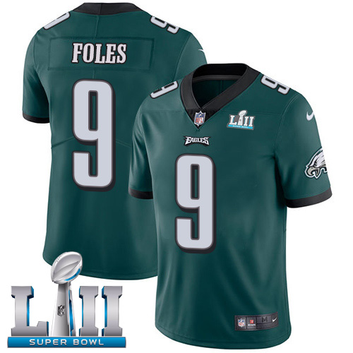 Kids NFL Philadelphia Eagles #9 Foles Super Bowl LII Vapor Untouchable Limited Green Jersey