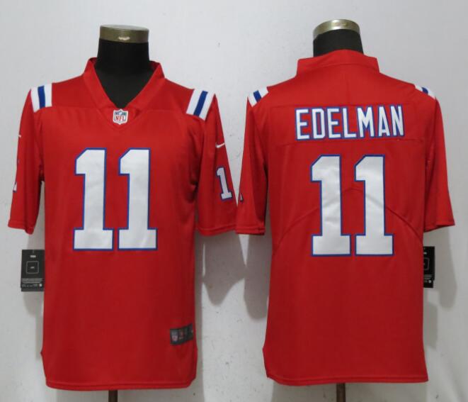 NFL New England Patriots 11 Edelman Red Vapor Untouchable Limited Jersey