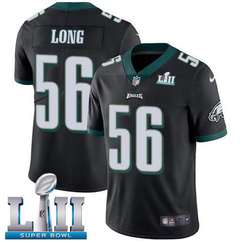 Kids NFL Philadelphia Eagles #56 Long Black Super Bowl LII Vapor Untouchable Limited Jersey