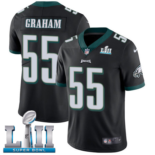 Kids NFL Philadelphia Eagles #56 Graham Super Bowl LII Vapor Untouchable Limited Black Jersey